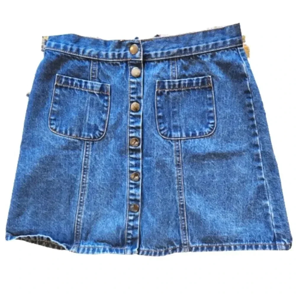 Defiant BDG Button-Front Denim Mini Skirt ✨Size S | Urban Outfitters